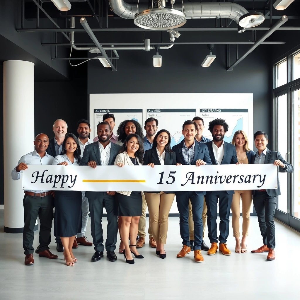 15th anniversary celebration and team