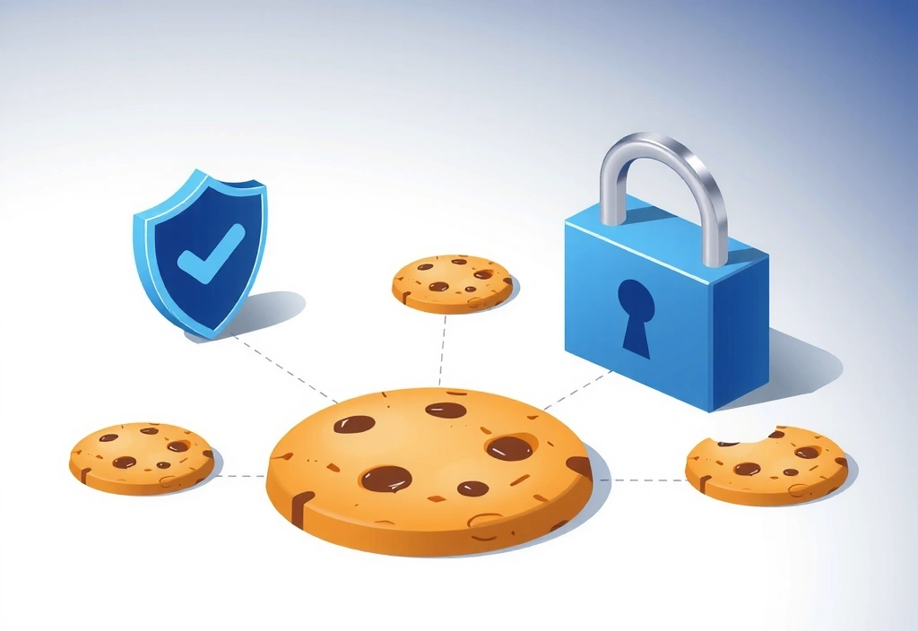 Digital cookies and data protection concept